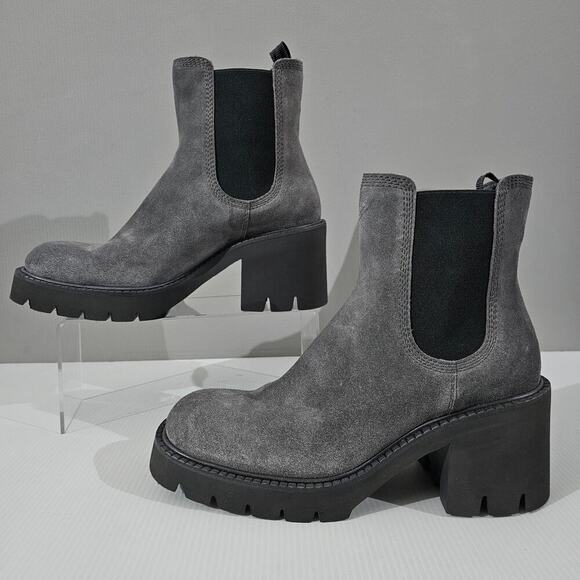 NEW Pedro Garcia Zisca Ankle Boot Women EU 38.5 Storm Gray Suede Chelsea Luxury - Picture 2 of 12